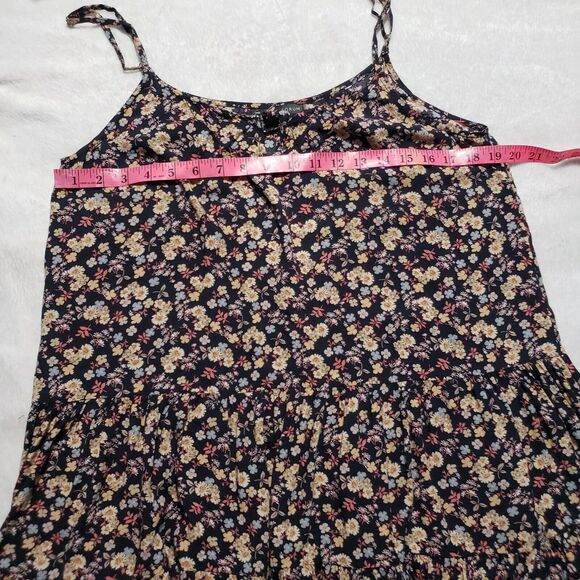 Dress Forum Los Angeles Floral Spaghetti Strap Dress Women's Medium Navy Mini - Picture 8 of 9